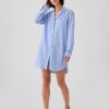 Pyjama-Hemdkleid aus Popeline Pyjama-Hemdkleid aus Popeline