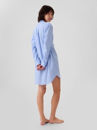 Pyjama-Hemdkleid aus Popeline