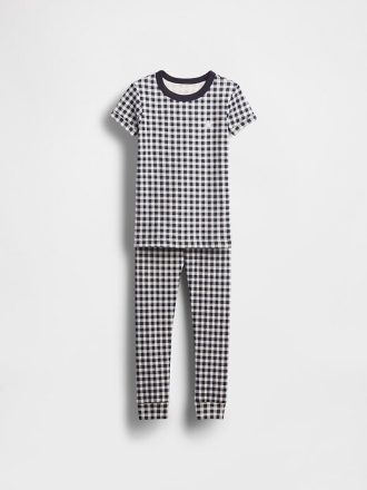 Pyjama-Set aus gebürsteter Bio-Baumwolle mit Vichy-Karomuster für Babys und Kleinkinder