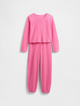 Pyjama-Set aus recyceltem Waffelmuster für Kinder