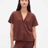 Pyjama-Shirt mit Rüschen