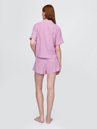 Pyjama-Shorts aus Leinenmischung