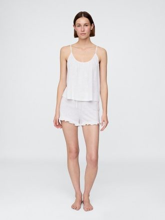 Pyjama-Shorts mit Rüschen