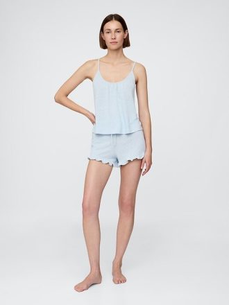 Pyjama-Shorts mit Rüschen