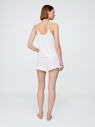 Pyjama-Shorts mit Rüschen