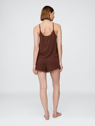Pyjama-Shorts mit Rüschen