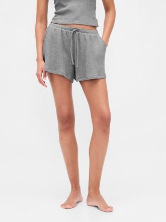 Pyjama-Shorts mit Waffelmuster