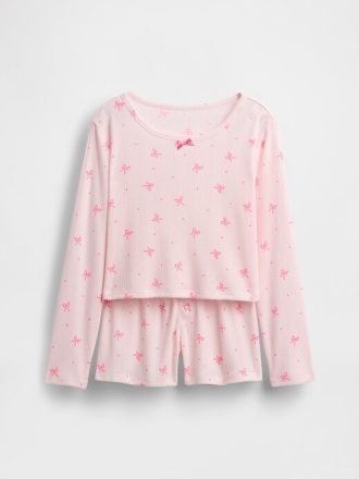 Pyjama-Shorts-Set aus recyceltem Pointelle für Kinder