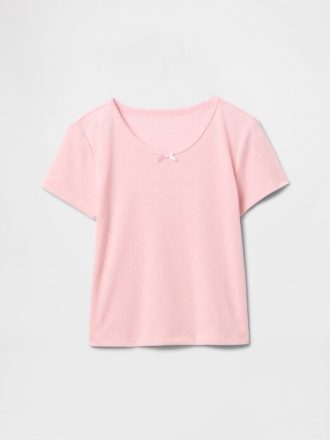 Pyjama-T-Shirt aus recyceltem Pointelle für Kinder
