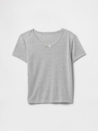Pyjama-T-Shirt aus recyceltem Pointelle für Kinder