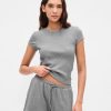 Pyjama-T-Shirt mit Waffelmuster