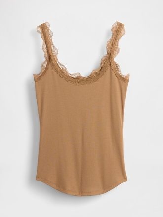 Pyjama-Tanktop mit Mini-Rippspitze