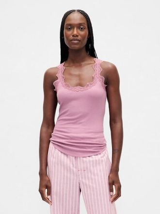 Pyjama-Tanktop mit Mini-Rippspitze