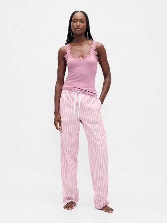 Pyjama-Tanktop mit Mini-Rippspitze