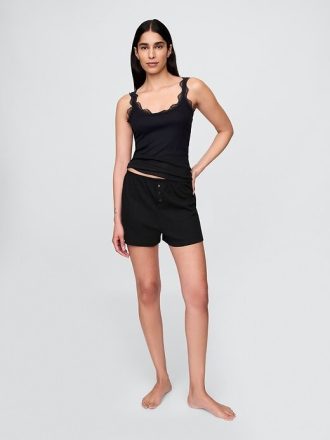Pyjama-Tanktop mit Mini-Rippspitze