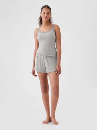 Pyjama-Tanktop mit Mini-Rippspitze