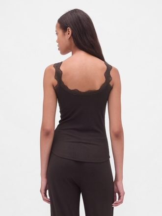 Pyjama-Tanktop mit Mini-Rippspitze