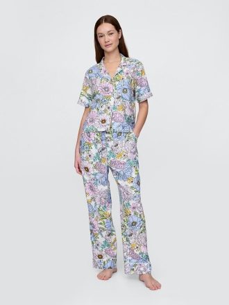 Pyjamahose aus Leinenmischung