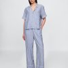Pyjamahose aus Leinenmischung