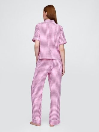 Pyjamahose aus Leinenmischung
