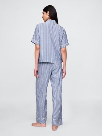 Pyjamahose aus Leinenmischung