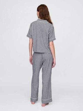 Pyjamahose aus Leinenmischung