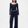 Pyjamahose mit Mini-Ripp und weitem Bein Pyjamahose mit Mini-Ripp und weitem Bein