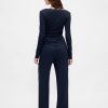 Pyjamahose mit Mini-Ripp und weitem Bein Pyjamahose mit Mini-Ripp und weitem Bein
