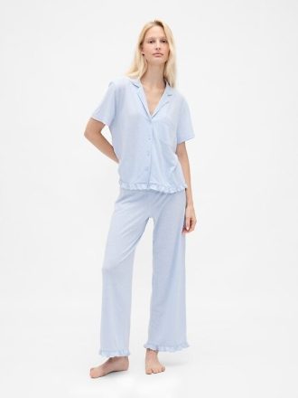 Pyjamahose mit Rüschen