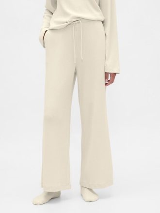 Pyjamahose mit Waffelmuster und weitem Bein