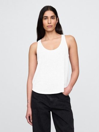 Racerback-Tanktop aus Leinenmischung