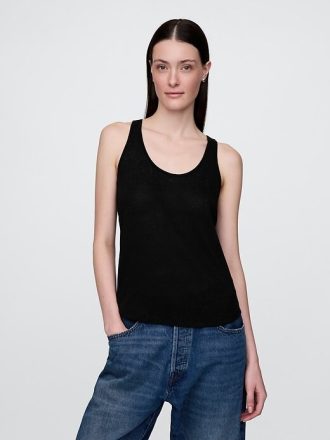 Racerback-Tanktop aus Leinenmischung