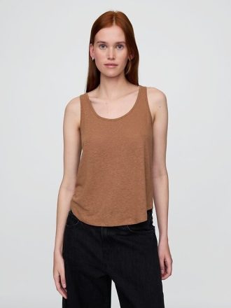 Racerback-Tanktop aus Leinenmischung
