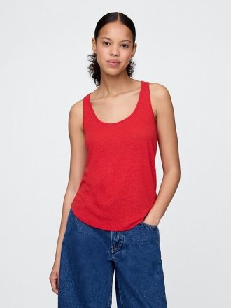 Racerback-Tanktop aus Leinenmischung