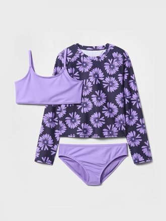 Rashguard-Schwimmen für Kinder, dreiteilig