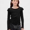 Rippen-Flatter-T-Shirt für Kinder