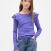 Rippen-Flatter-T-Shirt für Kinder