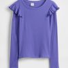 Rippen-Flatter-T-Shirt für Kinder