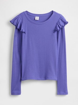 Rippen-Flatter-T-Shirt für Kinder
