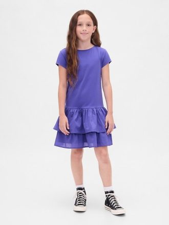 Rüschenkleid mit tiefer Taille für Kinder