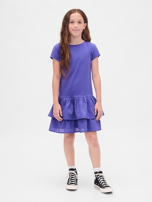 Rüschenkleid mit tiefer Taille für Kinder Rüschenkleid mit tiefer Taille für Kinder