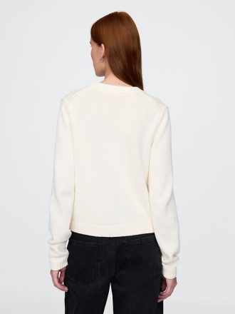 Rundhals-Cardigan aus 100 % Baumwolle