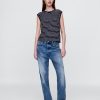 Rundhals-Shell-Tanktop aus Leinenmischung Rundhals-Shell-Tanktop aus Leinenmischung