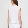 Rundhals-Shell-Tanktop aus Leinenmischung