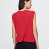 Rundhals-Shell-Tanktop aus Leinenmischung