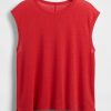 Rundhals-Shell-Tanktop aus Leinenmischung