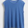 Rundhals-Shell-Tanktop aus Leinenmischung