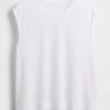 Rundhals-Shell-Tanktop aus Leinenmischung