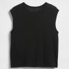 Rundhals-Shell-Tanktop aus Leinenmischung