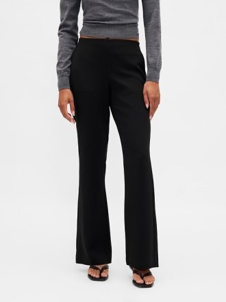 Schlaghose aus Twill mit niedriger Leibhöhe